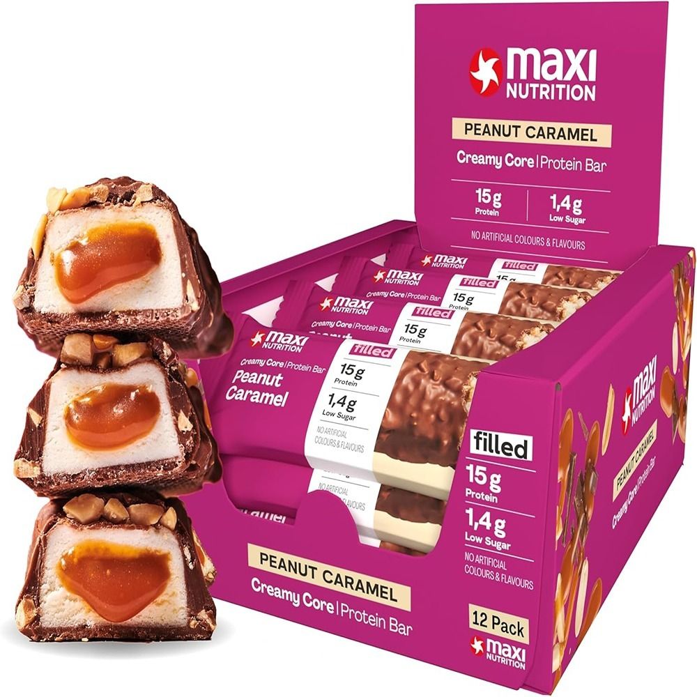 Maxi Nutrition - Peanut Caramel Creamy Core Protein Bar - Pack of 12 - 45 gm