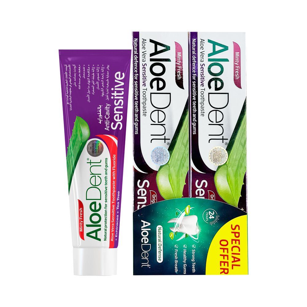 AloeDent - Sensitive Toothpaste Infused With Echinacea And Tea Tree - Pack of 2 - 100ml