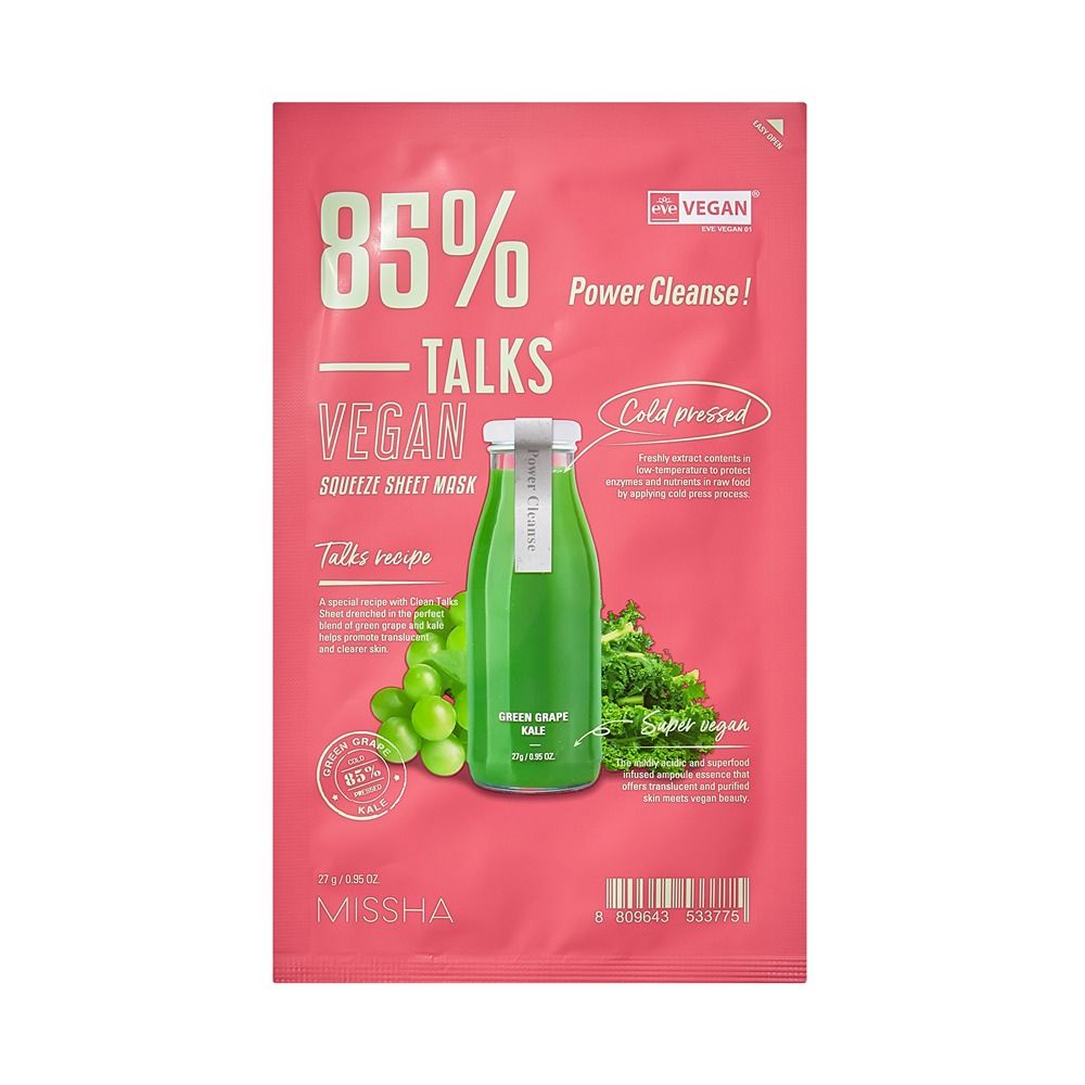 Missha - Talks Vegan Power Cleanse Squeeze Sheet Mask - 27 g