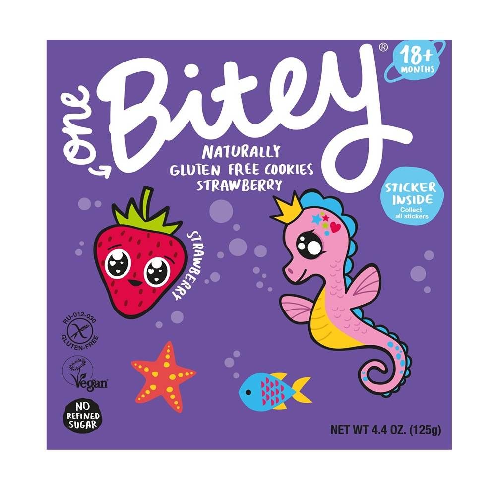 One Bite - Gluten-Free Cookies - Strawberry Flavour - 125 g