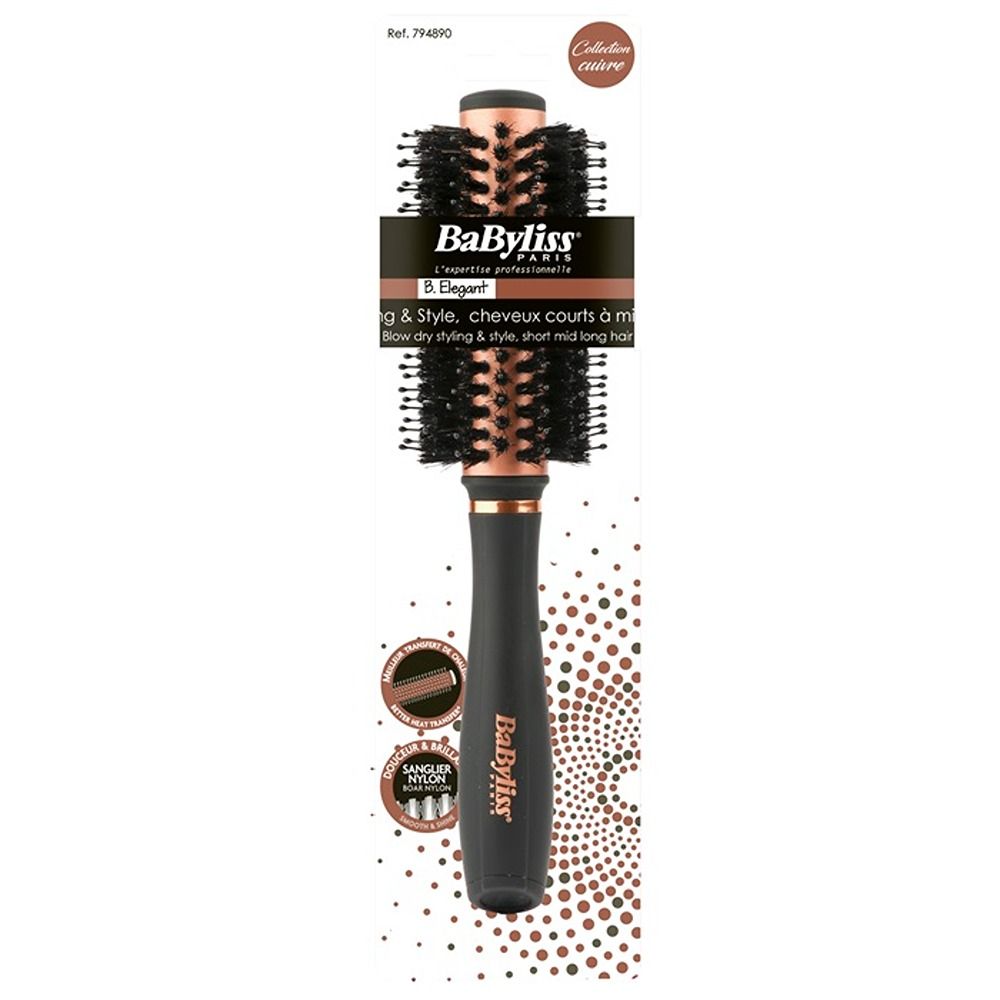 BaByliss - Round Hair Brush Copper Porcupine With Soft Bristle