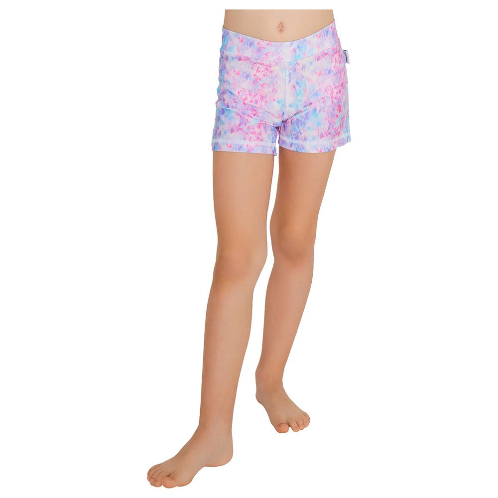 Coega Sunwear - Girls Kids Swim Shorts - Purple Abstract Drops