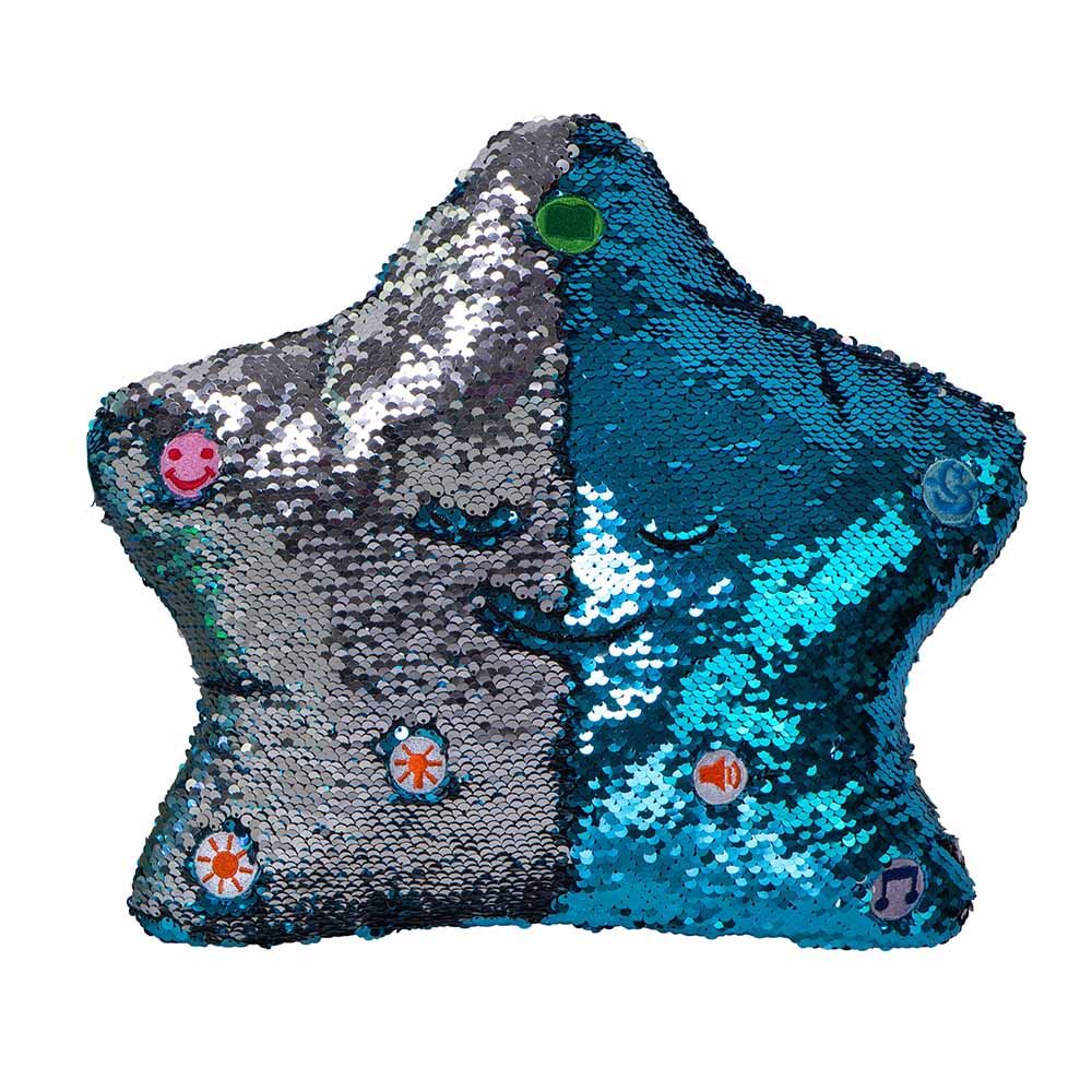 Desi Doll - My Dua Star Light And Sound Senquinz Pillow - Blue/Silver