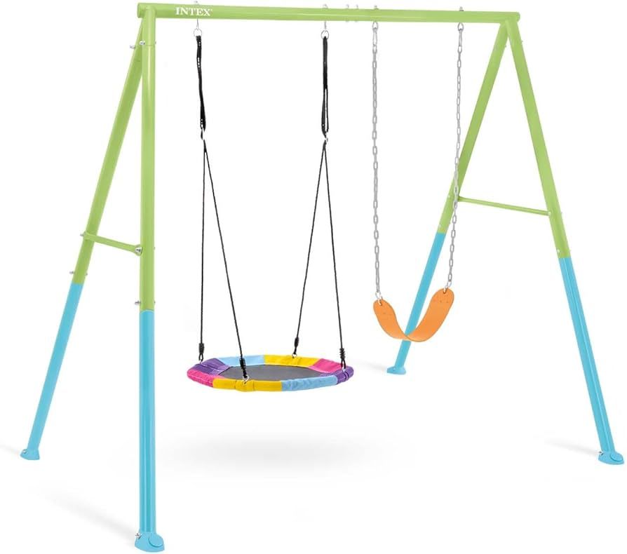 Intex - Saucer And Swing Set - Green/Blue