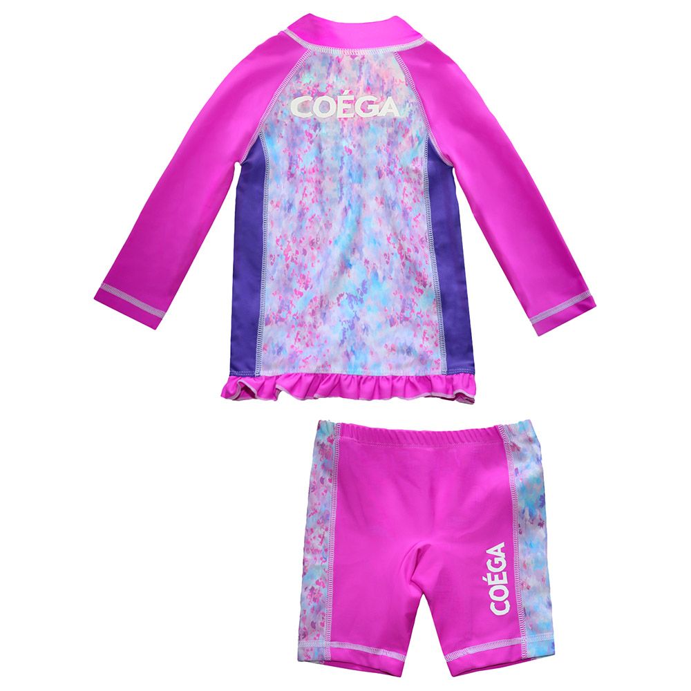 Coega Sunwear - 2pc-Set - Baby Girl Swimsuit - Purple Abstract Drops