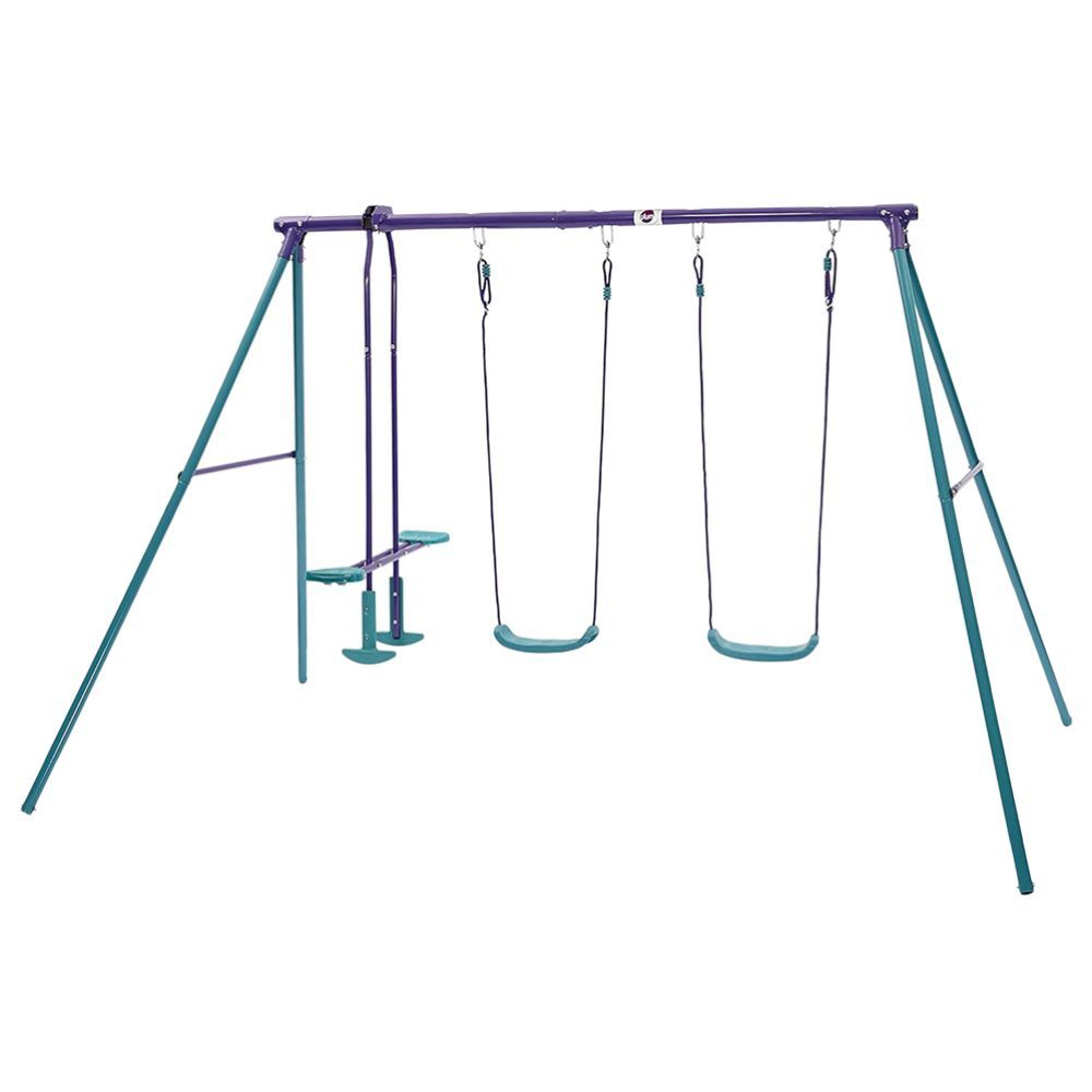 Plum - Jupiter Double Swing And Glider Set - Purple/Teal