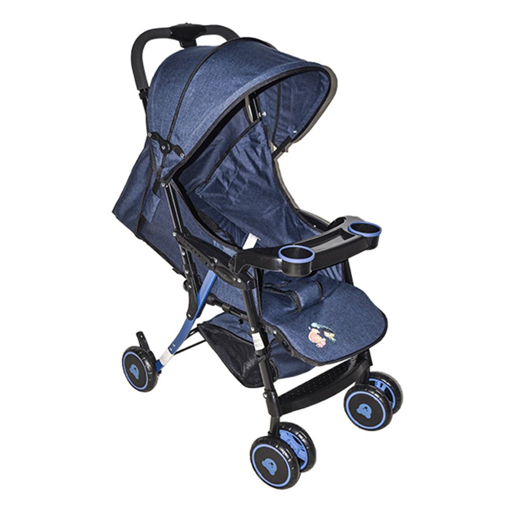 Kiko - 6 Wheels Comfortable Stroller - Blue