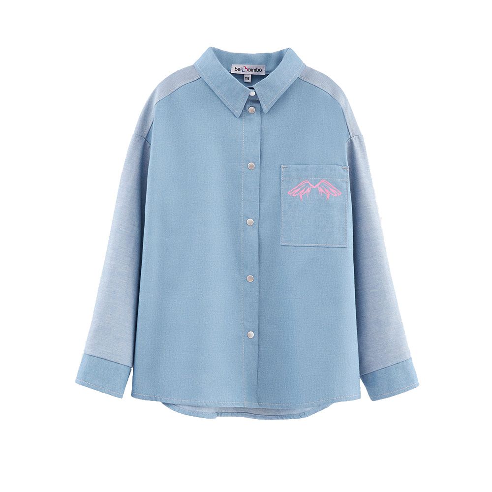 Bell Bimbo - Girls Collared Blouse - Blue