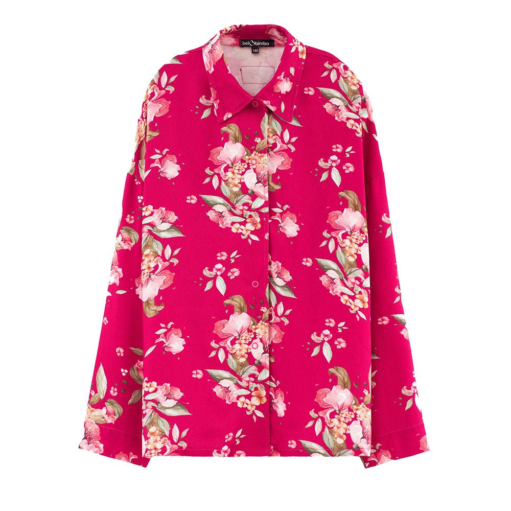 Bell Bimbo - Girls Flower Print Blouse - Pink