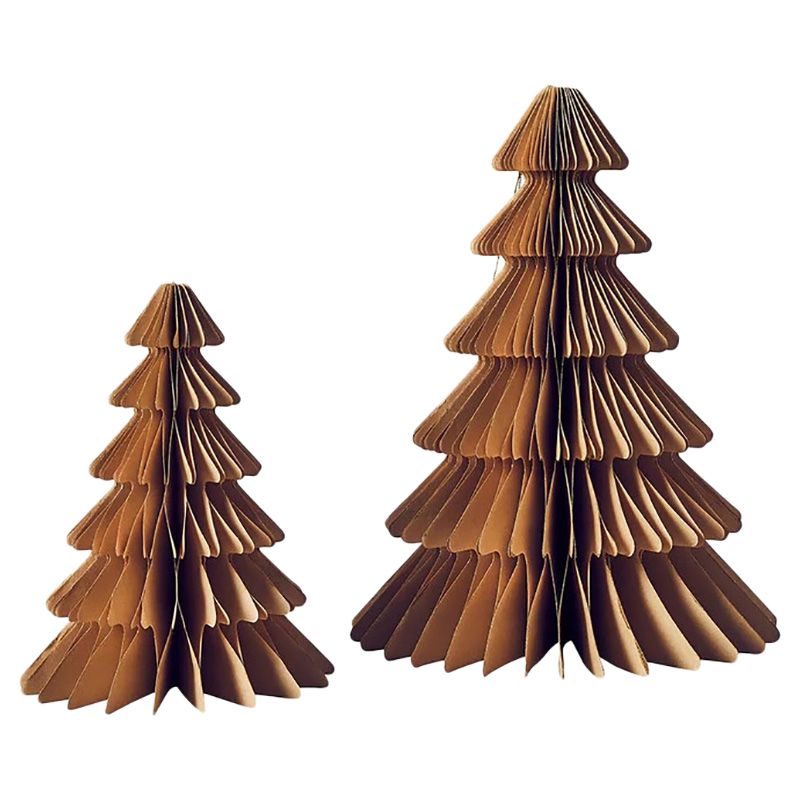 Hootyballoo - Christmas Tree Glitter Edge Honeycombs Decorations - 2pcs