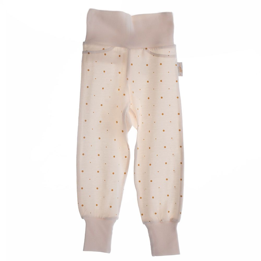 Elli Junior - Bamboo Baby Pants w/ Golden Dots - Beige