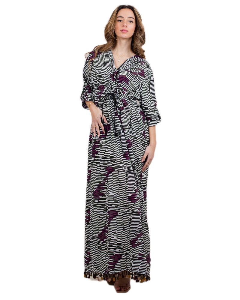 Oh9Shop - Tassel Detail Maternity Kaftan - One Size