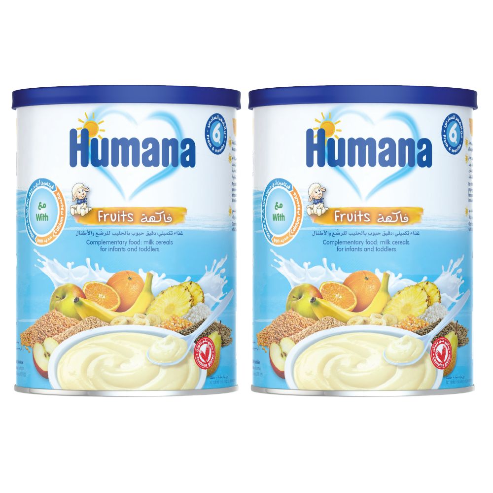 Humana - Baby Milk Cereal - Fruits - 400 gm - Pack of 2