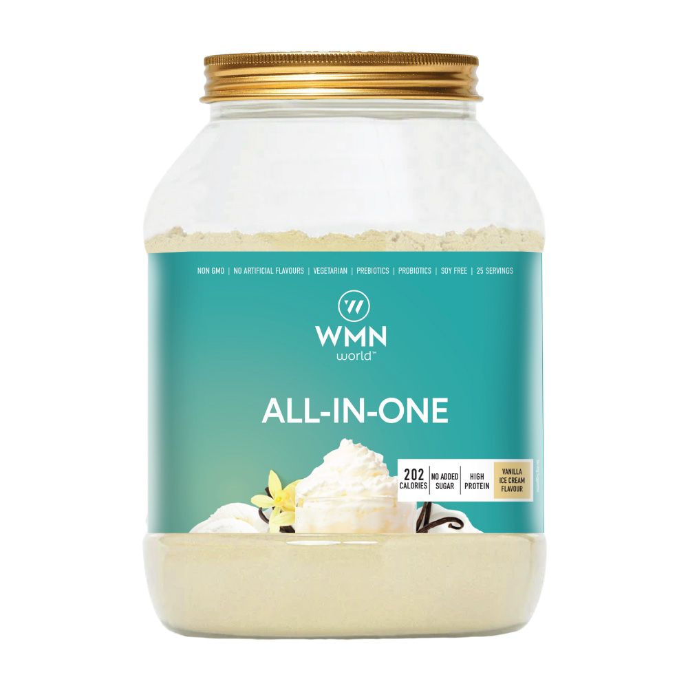 WMN World - All-In-One Meal Replacement Supplement W/ Vitamins & Prebiotics - Vanilla Ice Cream Flavour 1Kg