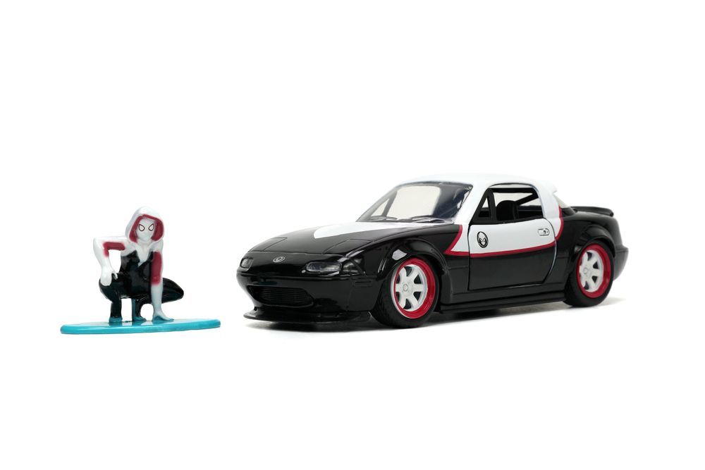 Jada - Marvel Ghost Spider And Mazda Miata Vehicle Playset - 2 Pcs