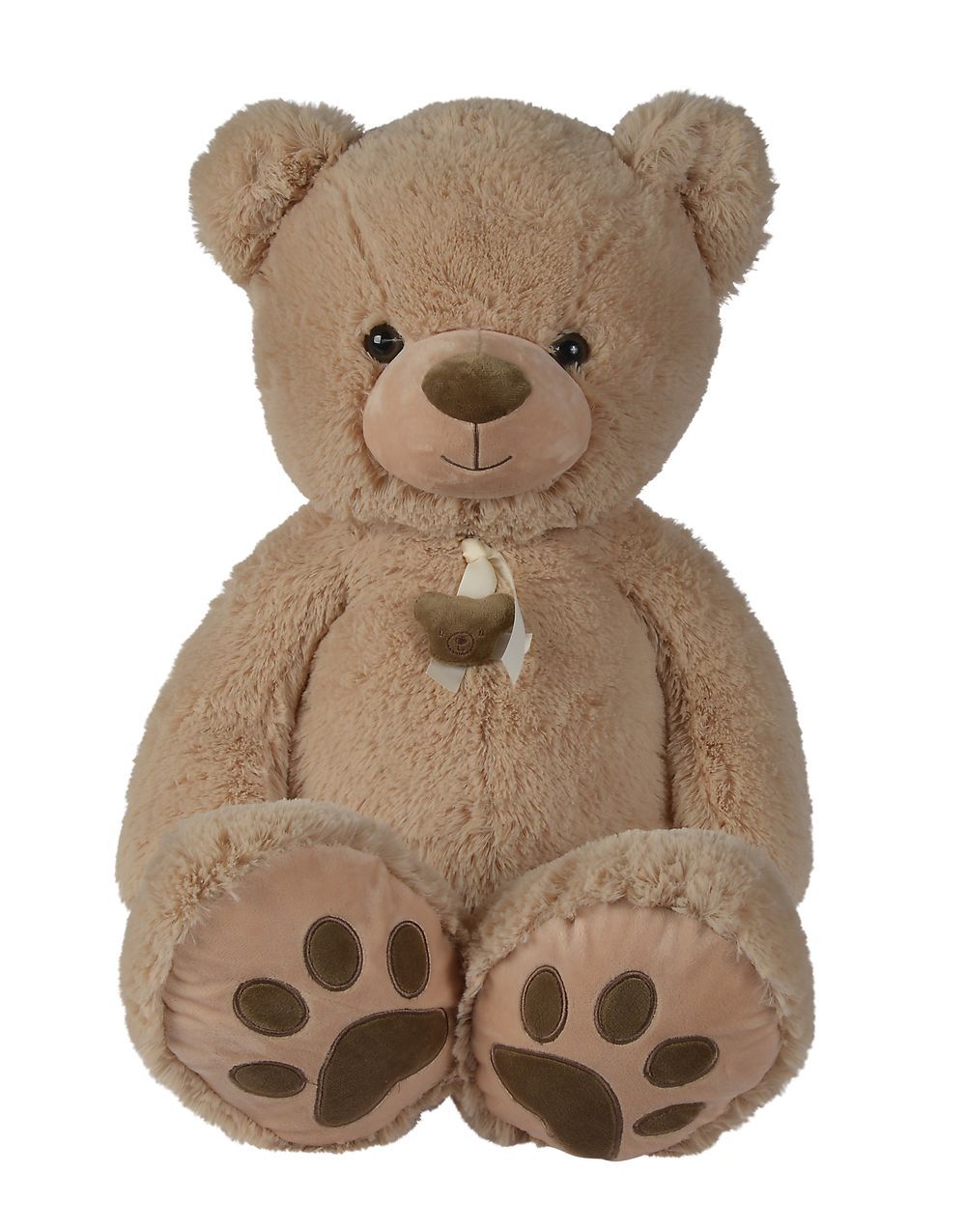 Nicotoy - Bear With Ribbon Head Plush Toy - Beige - 85cm