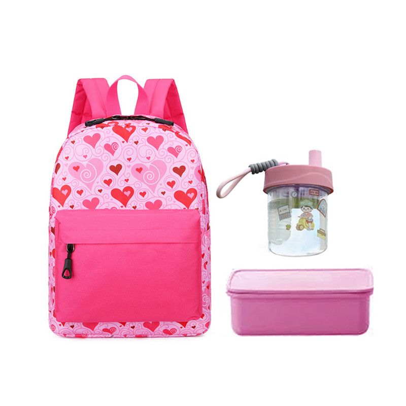 Star Babies - School Backpack W/ Eco Friendly - BPA Free Lunch Box, Water Bottle 550ml - Pink