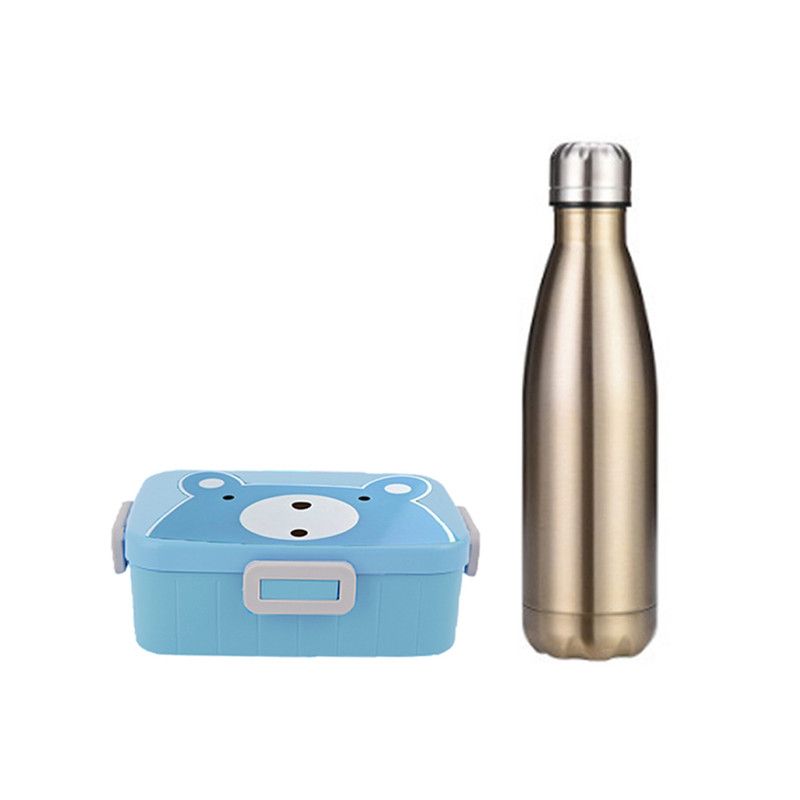 Star Babies - Eco Friendly - BPA Free Lunch Box, Stainless Steel  Water Bottle 500ml - Silver/Blue