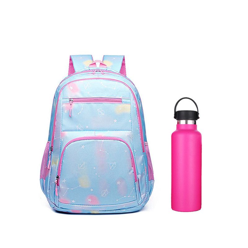 Star Babies - School Backpack W/ Stainless Steel Water Bottle 600ml - Pink