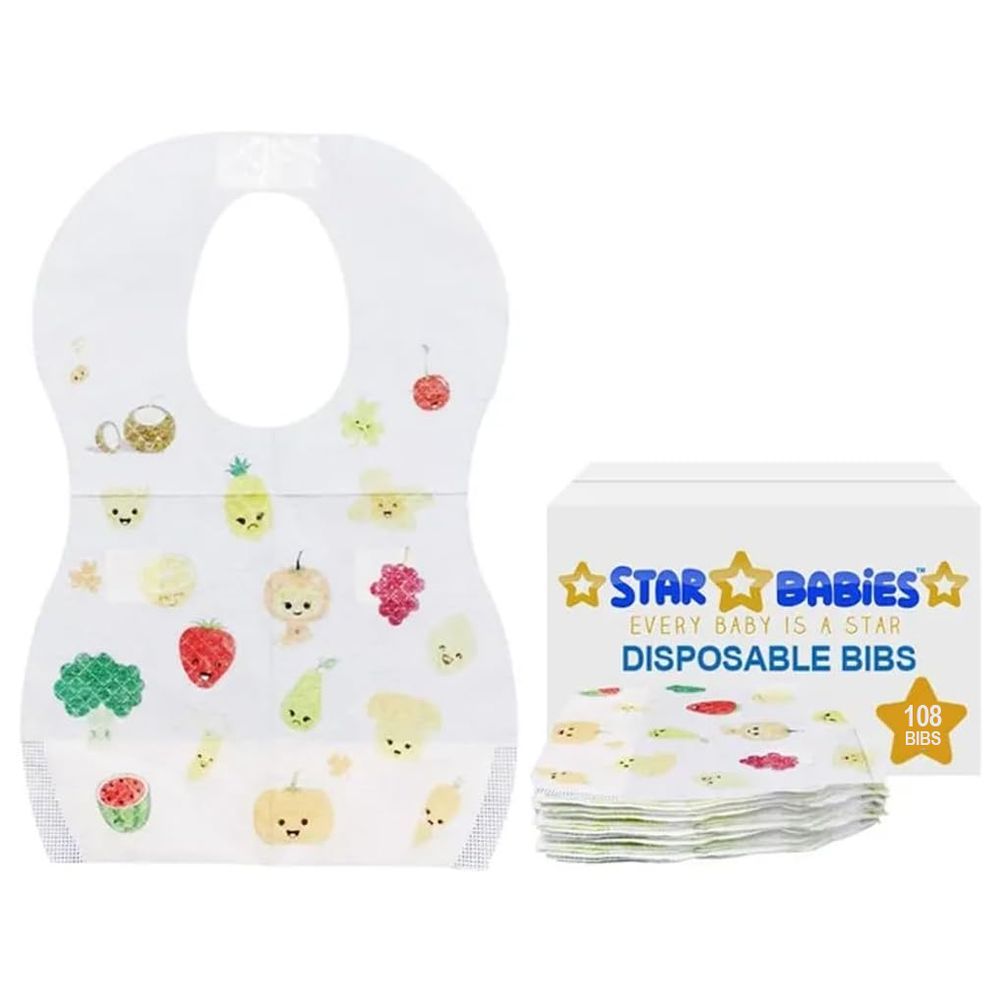 Star Babies - Disposable Bibs - Fruits - Pack of 108