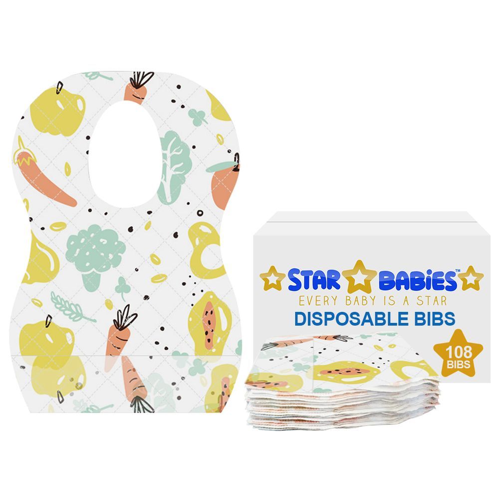 Star Babies - Disposable Bibs - Fruit Print - Pack of 108 