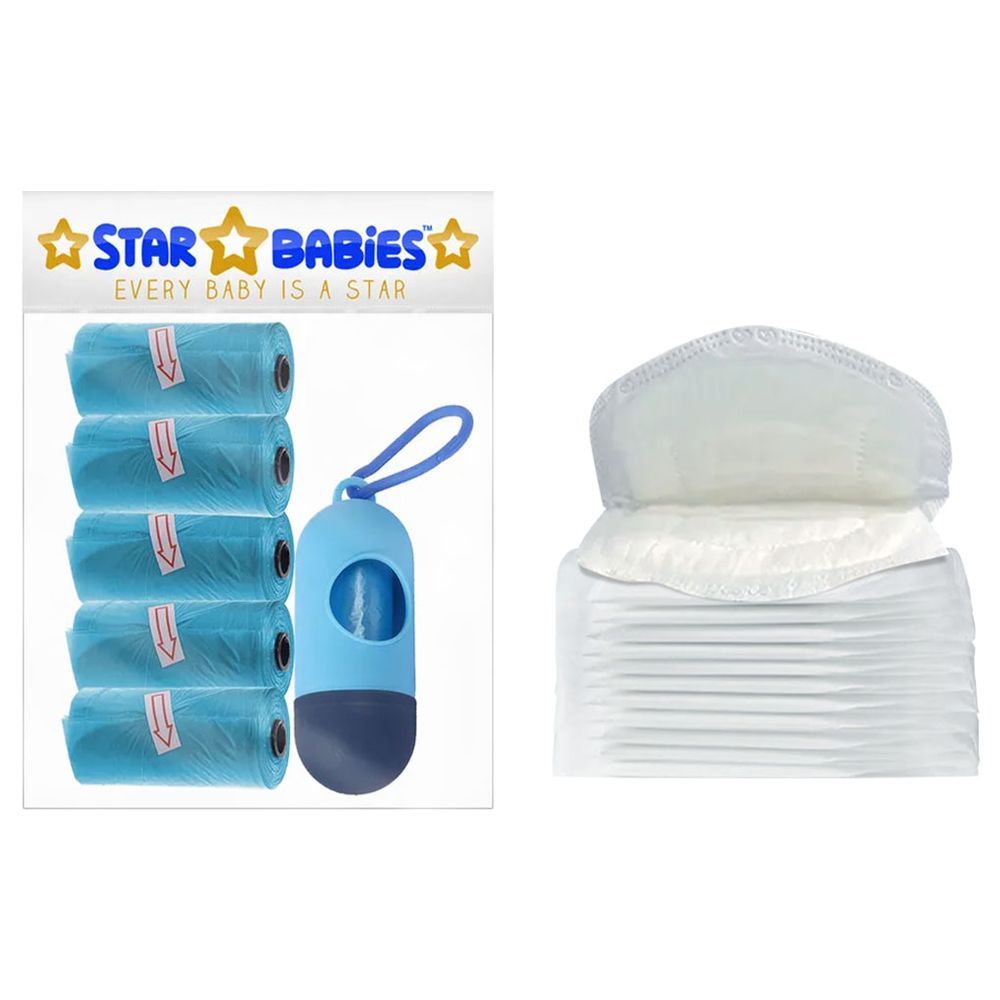 Star Babies - Scented Bag - 5pcs w/ Dispenser & Breast Pad 20pcs - Blue