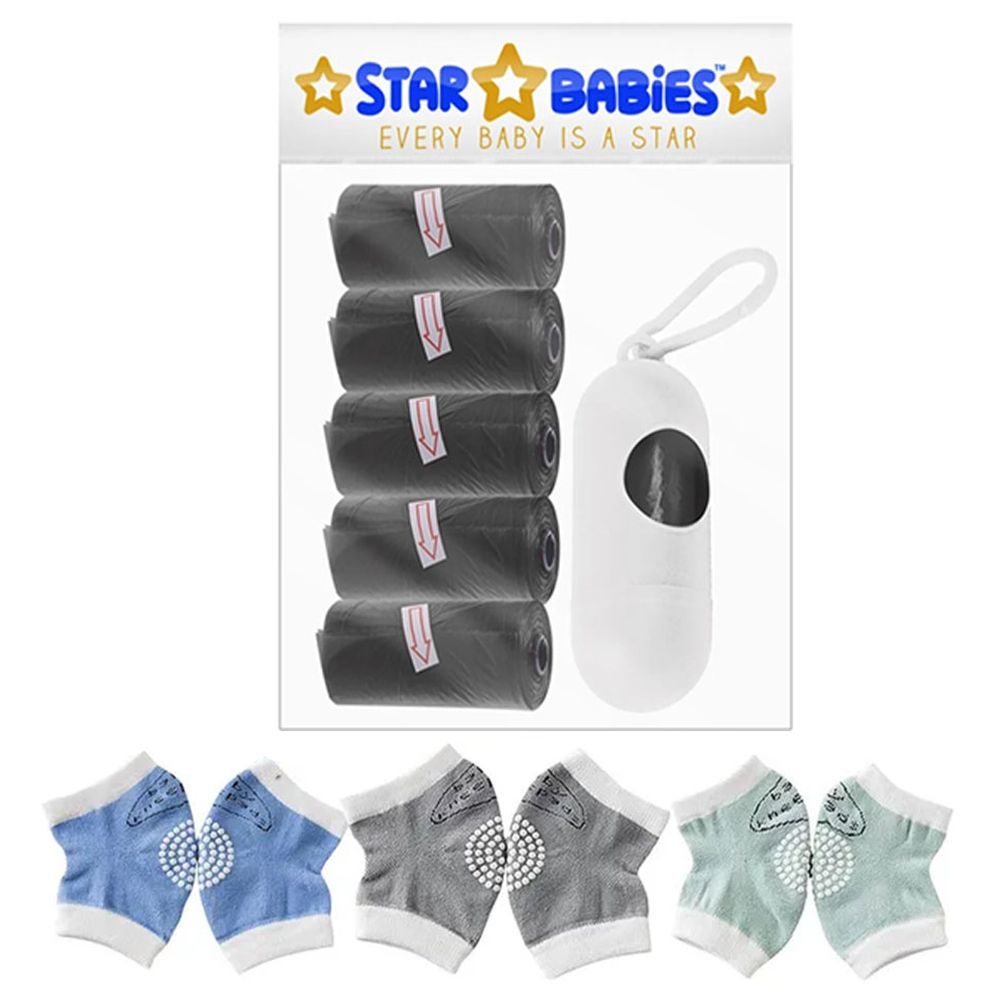 Star Babies - Scented Bag 5pcs w/ Dispenser & Baby Boy's Kneepad - Black