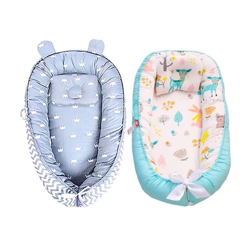 Star Babies - Baby Sleeping Lounger Pod 2-Pc Set - Grey/Blue