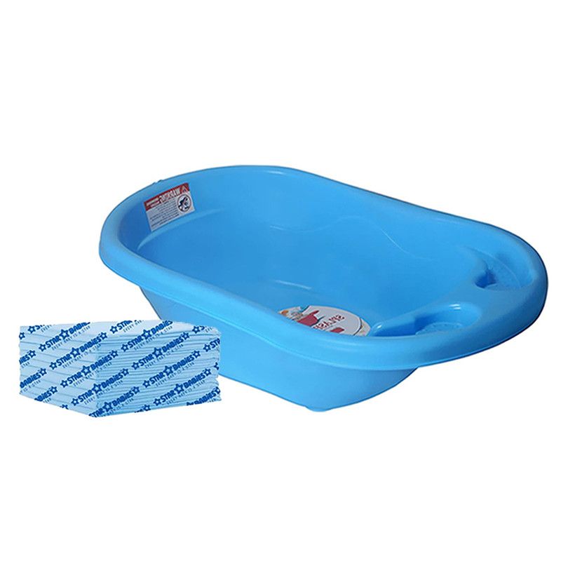 Star Babies - Sunbaby Splash Bath Tub With Disposable Changing Mat - Blue - 20 Pcs