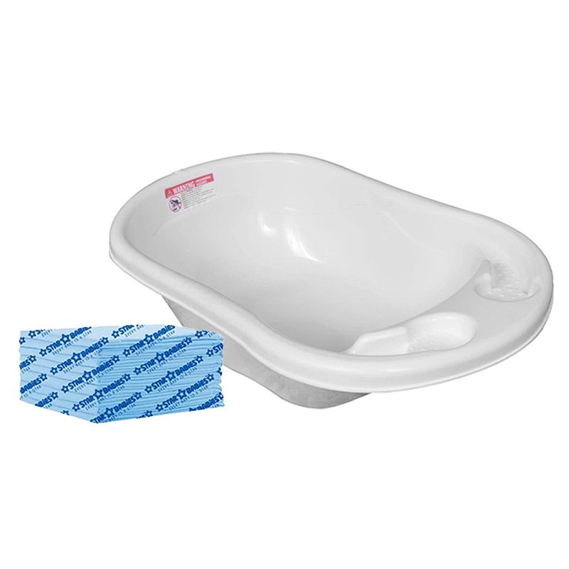 Star Babies - Sunbaby Splash Bath Tub With Disposable Changing Mat - White - 20 Pcs