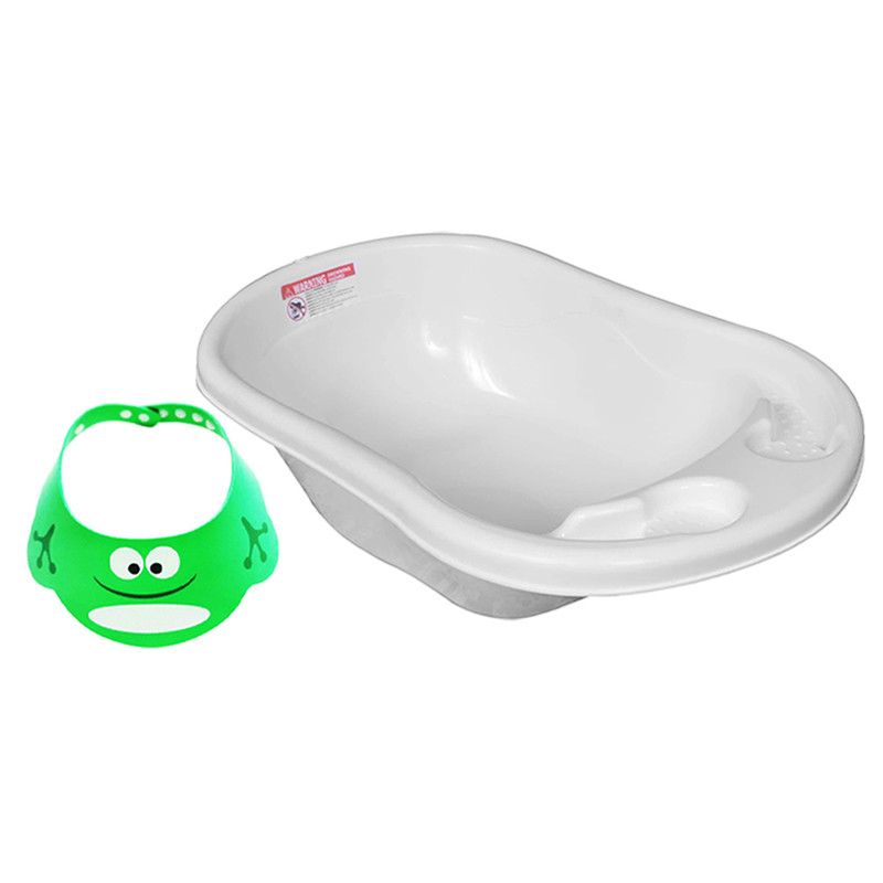 Star Babies - Sunbaby Splash Bath Tub With Kids Shower Cap - White/Green