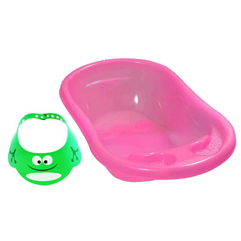 Star Babies - Sunbaby Splash Bath Tub With Kids Shower Cap - PInk/Green