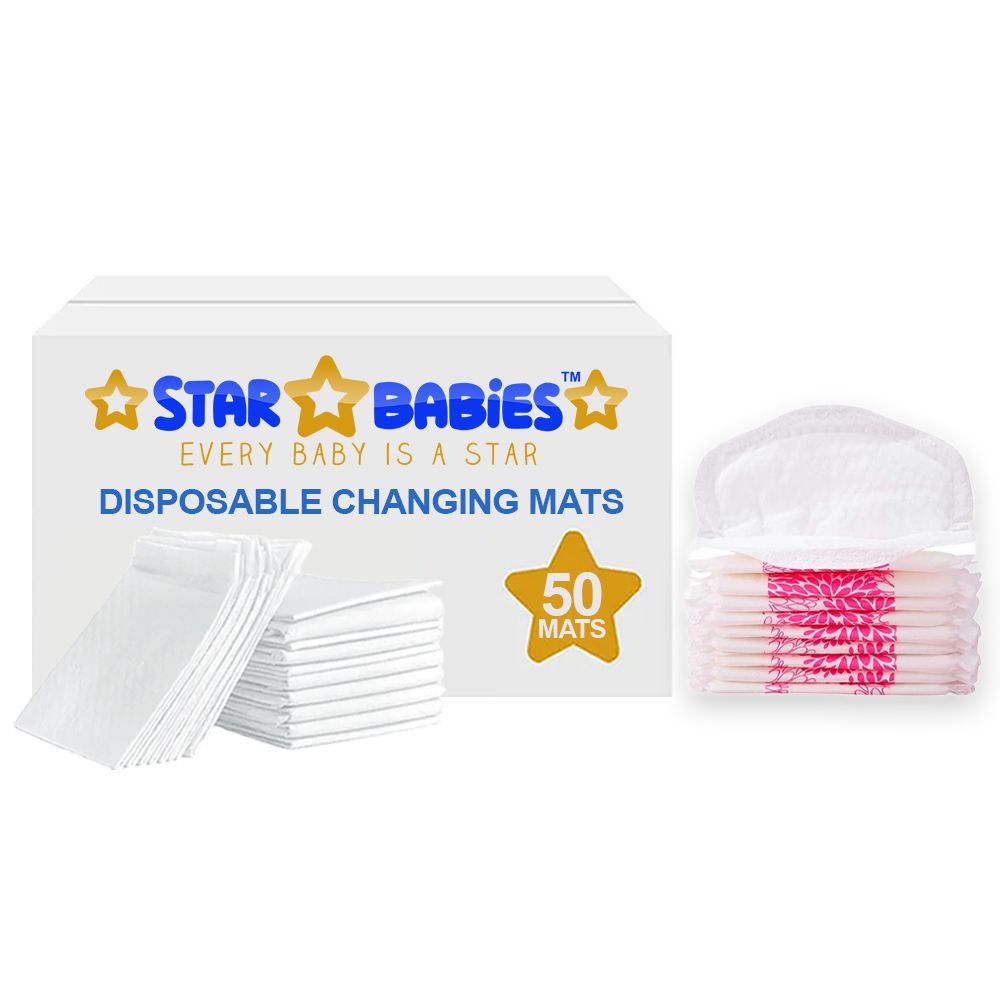 Star Babies - Disposable Changing Pads With Dispsoable Breast Pad 90Pc Set - White