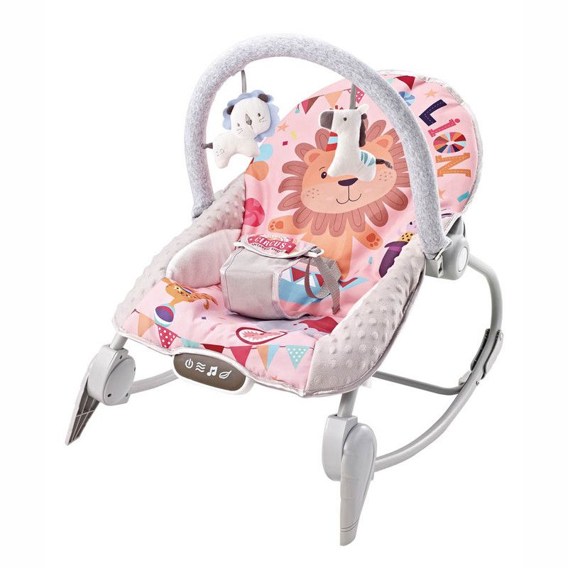 Factory Price - Printed Baby Rocker With Music & Toys - Brown