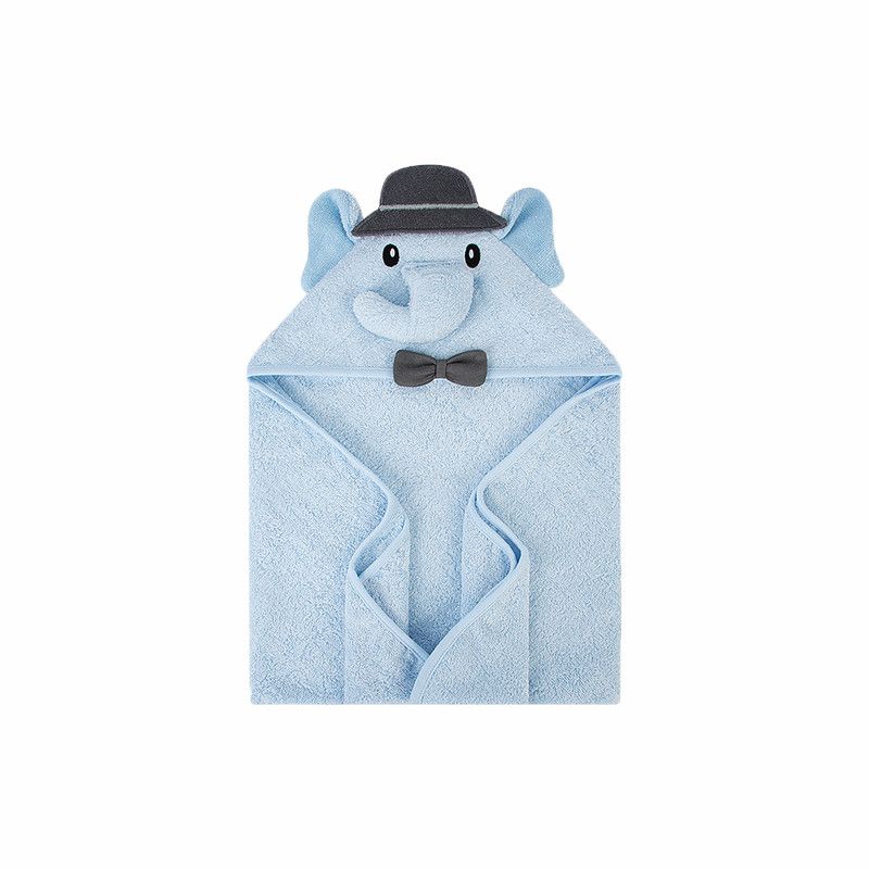 Factory Price - Animal Stuffed Newborn Hooded Towel Gift Set - Mr. Elephant - Blue