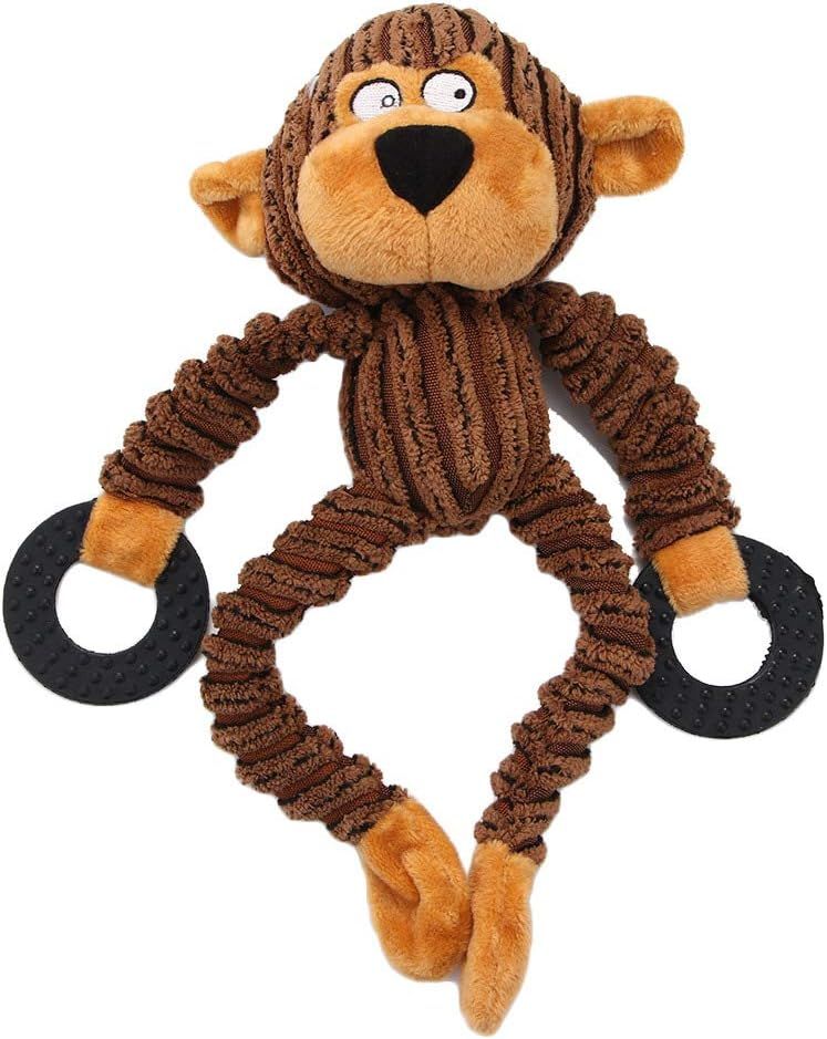 Nutrapet - Squeakz Plush Dog Toy - Zebra/Deer/Monkey - Style May Vary - 1 Pc