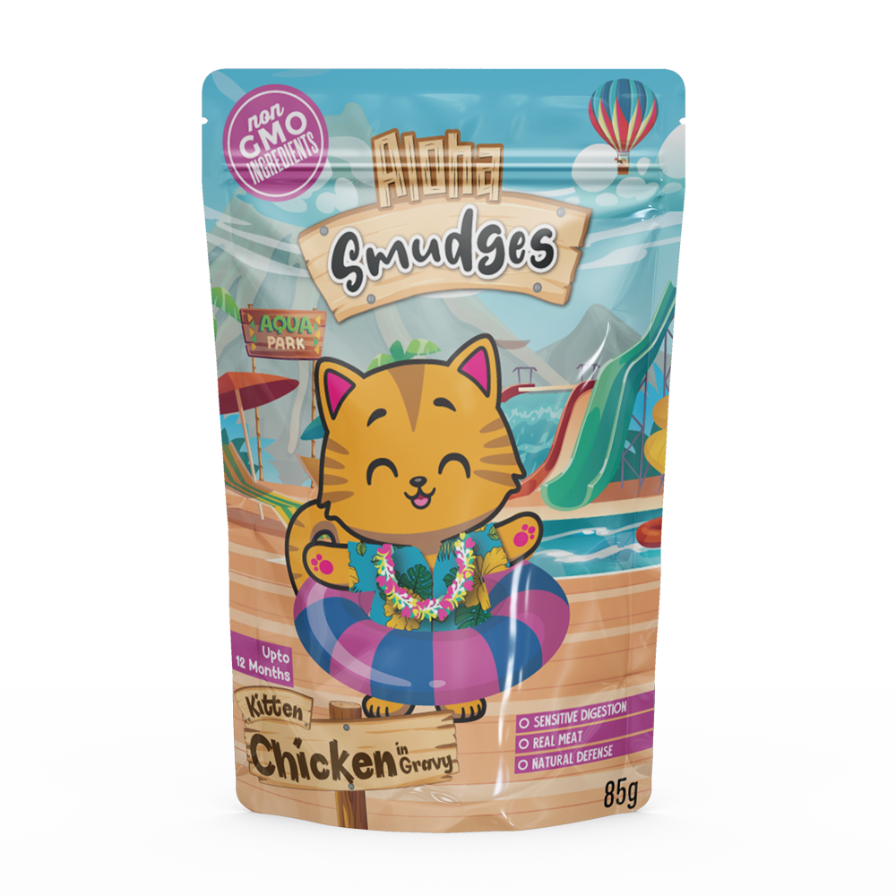 NutraPet - Aloha Smudges Chicken Kitten Cat Wet Food In Gravy - 85gm