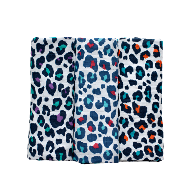 Etta Loves - Animal Printed Sensory Muslin Burp Cloth - 3pcs