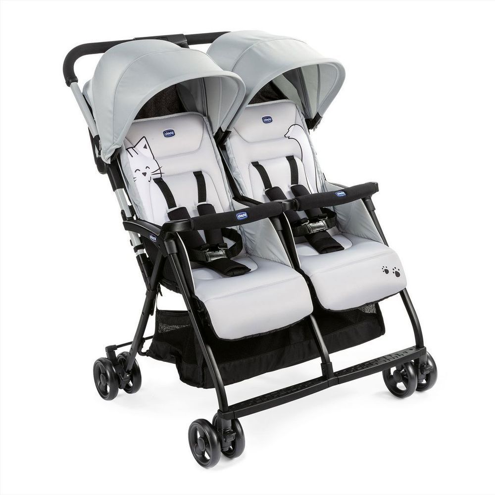 Chicco - Ohlala Twin Stroller - Silver Cat