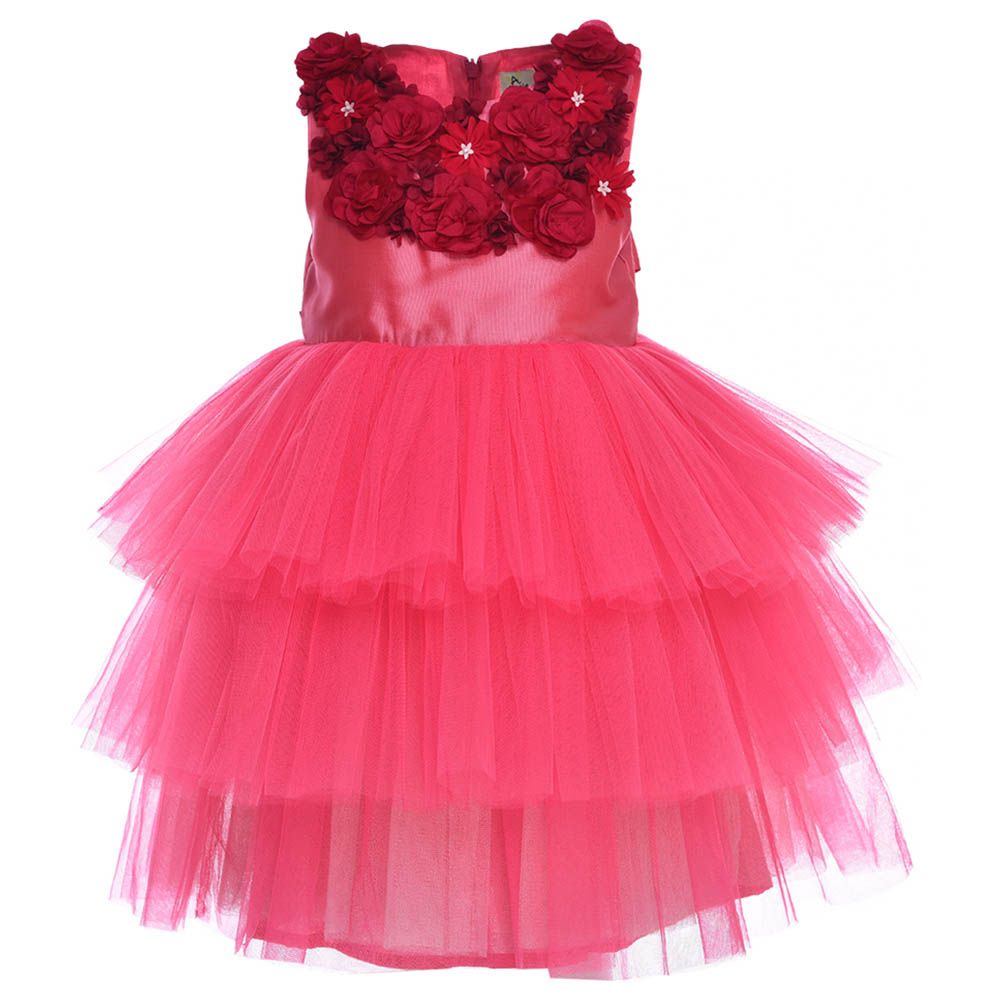 A Little Fable - Garland Rose Dress - Pink