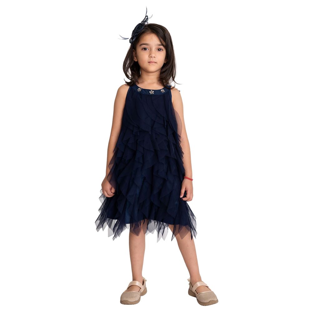 A Little Fable - Waterfall Dress - Navy