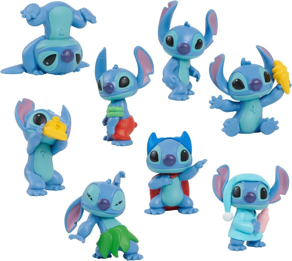 Disney - Stitch Collectible Figure Set - Blue - 8pcs