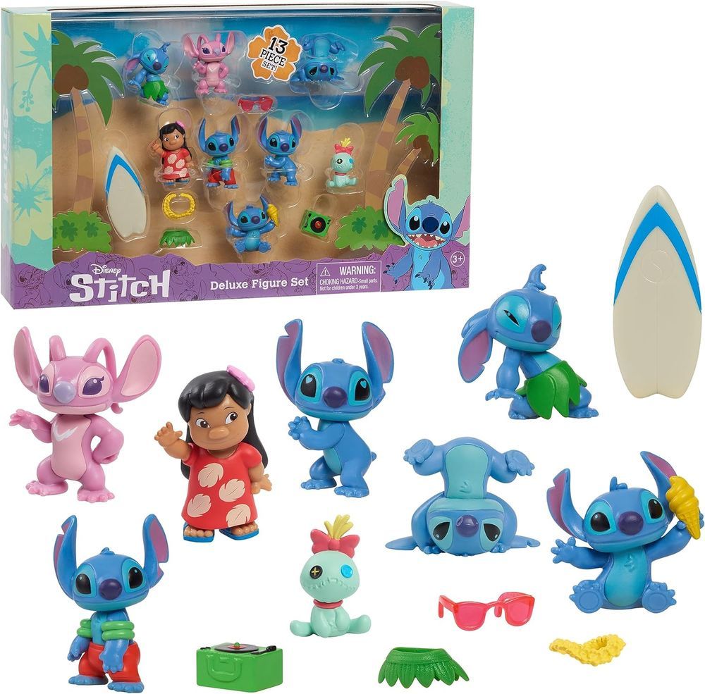 Disney - Lilo And Stitch Deluxe Figure Collectible Playset - 13pcs