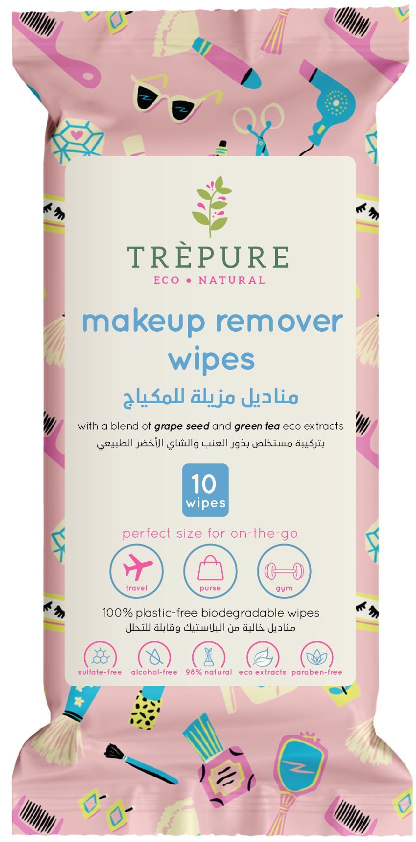 TREPURE- Makeup Remover Wipes - Pack of 1 - 10 Pcs