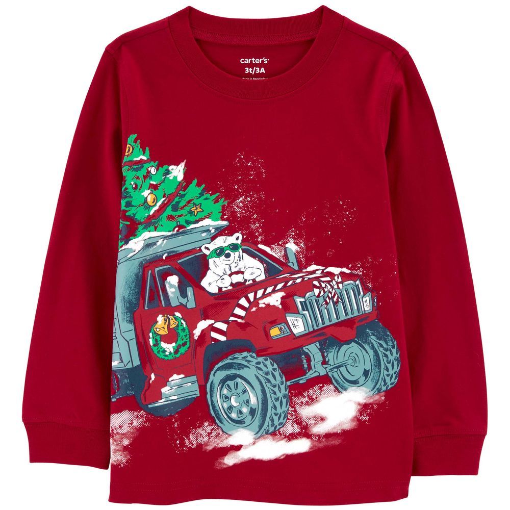 Carters - Polar Bear Christmas Jersey Tee - Red