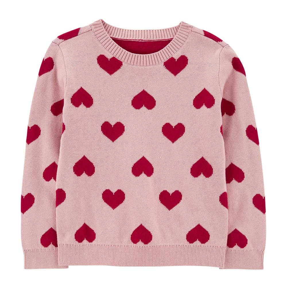 Carters - Toddlers Valentine's Day Heart Sweater - Pink