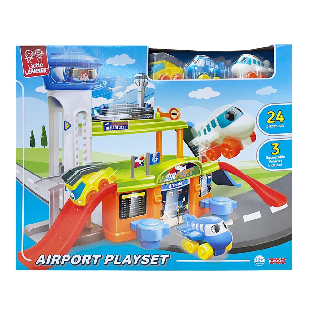 Happy Kids - Little Learner Airport Vehicle Playset - 24pcs