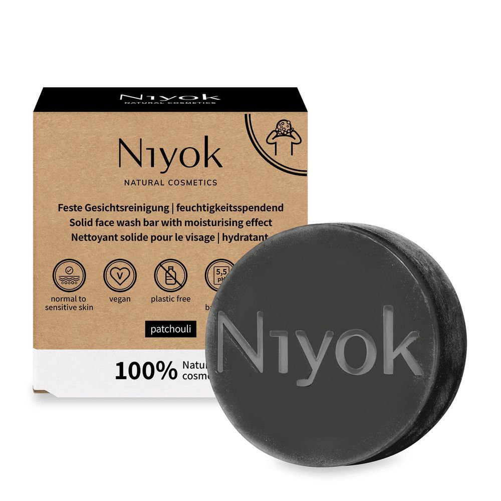 Niyok - Solid Face Wash Bar - Black - 80g