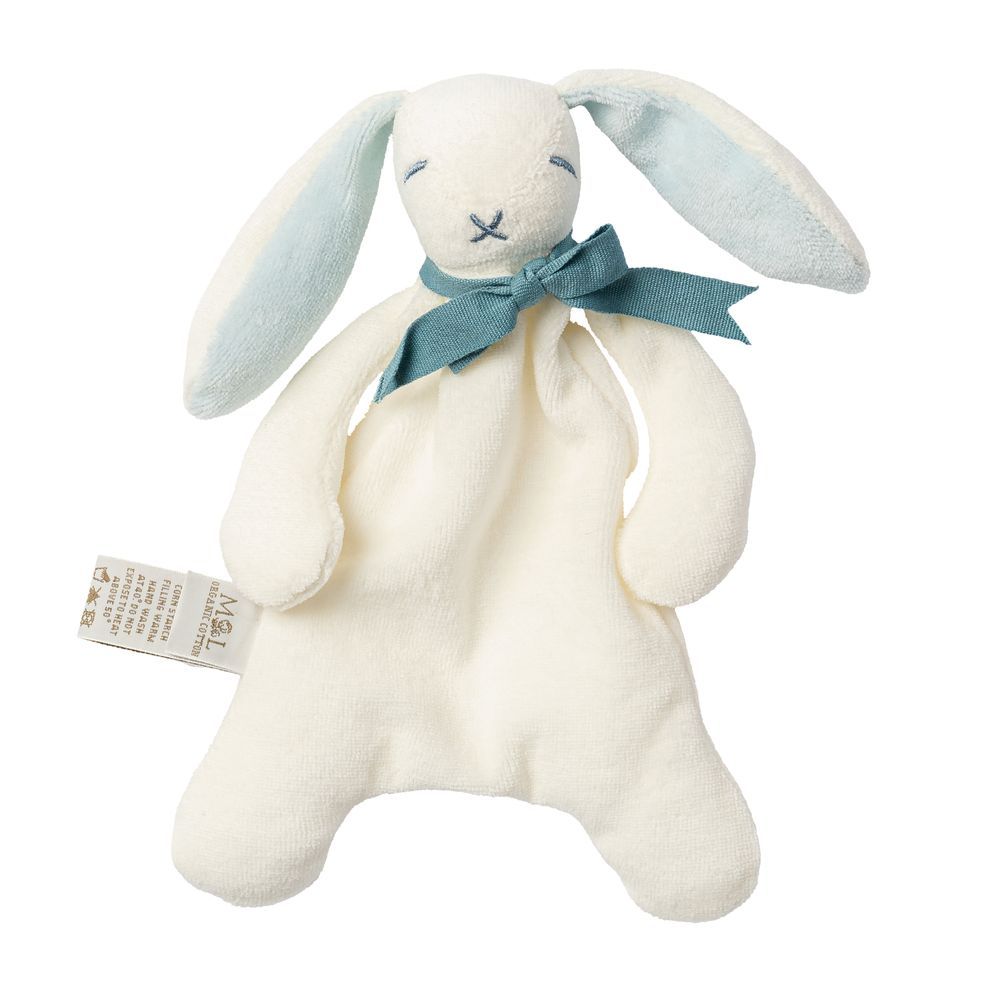 Maud N Lil - Organic Mini Comforter Toy - Bunny - 20cm - Blue