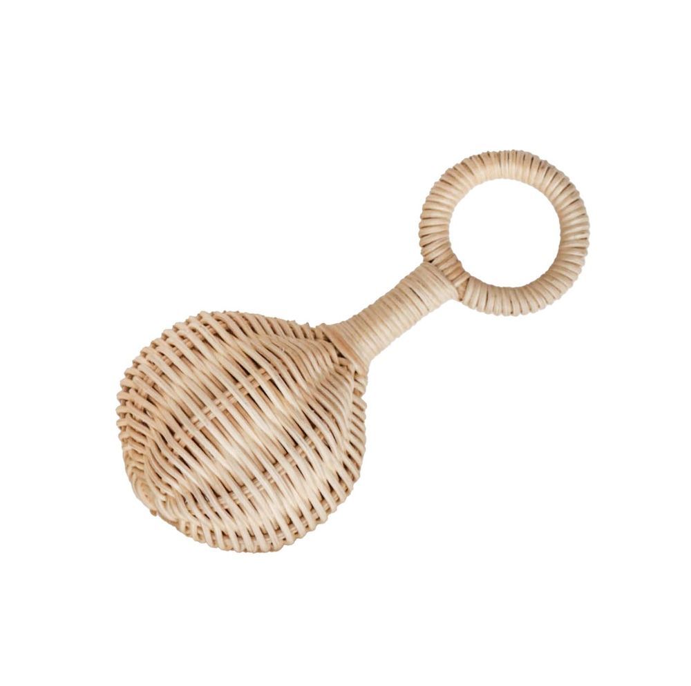 Ooh Noo - Rattan Rattle Toy - Beige